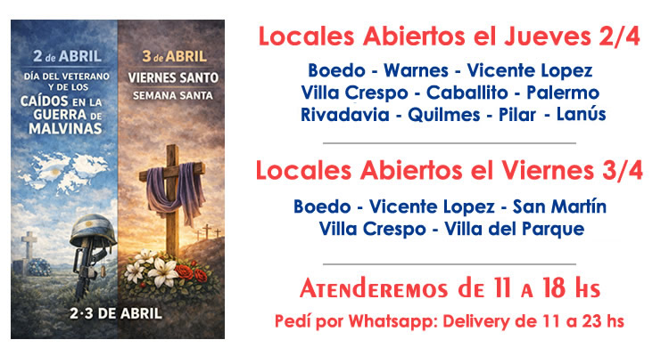 Feriado 2 y 3 de Abril